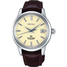 Grand Seiko Mechanical 39.5mm Watch - Cream Dial, Brown Crocodile Strap SBGR061 Sale Authentic