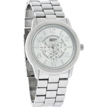 Gruen II Quartz Mens Silver Tone Multi-Function Design Watch GRT564