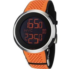 Gucci Men's 'I Gucci' Swiss Made Quartz Black Digital Dial Rubber Strap Watch ORANGE