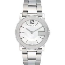 Gucci Quartz, Silver Stainless Steel Band White Dial - Men's Watch