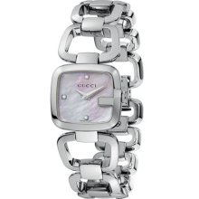 Gucci Stainless Steel Diamond Watch Mother Of Pearl