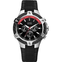 Guess Chronograph Black Resin Strap Mens Watch U12579G1