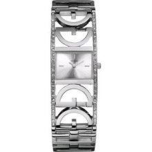 Guess G-link Bangle Silver Sunburst Dial Women's Watch U11047l1