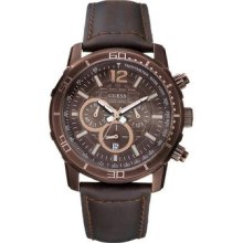 Guess Guess Masculine Sport Brown Men's Stainless Steel Case Date Watch U16002g1