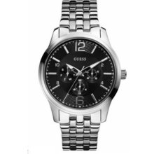 Guess Men's U11685G2 Silver Stainless-Steel Quartz Watch with Black