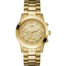 Guess U13578L1 Gold Dial Gold Tone Stainless Chronograph Women's Watch
