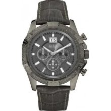 Guess U18515g1 Grey Croco Boldly Detailed Sport Chronograph Men's Watch