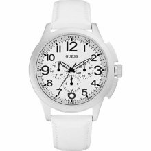 Guess Watch Men Leather White Multifunction