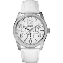 GUESS White Leather Mens Watch U10645G2