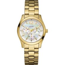 Guess Women Mop Goldtone Watch U11633l1 New, Comes With Original Guess Box