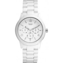 Guess Women's W11603L1 White Plastic Quartz Watch with White Dial