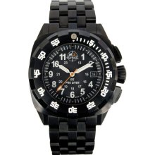 H3 Tactical Mens Pro Diver Stainless Watch - Black Bracelet - Black Dial - HTTH3.05016.08
