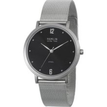 Hamlin Men's Black Shiny Dial & Stainless Steel Bracelet Watch