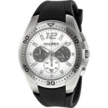 Haurex Italy Speed Chronograph White Dial Mens Watch 3A384UWG