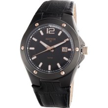 Hector H France Men's 'Fashion' Black Stainless Steel Watch