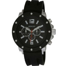 Henley Decorative Multi-Dial Men's Sports Quartz Watch With Black Dial Analogue Display And Black Silicone Strap H02058.3