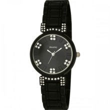 Henley Ladies Quartz Watch With Black Dial Analogue Display And Black Stainless Steel Plated Bracelet H07161.3