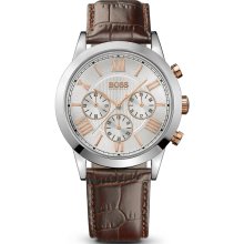 Hugo Boss Brown Leather Chronograph Men's Watch 1512728