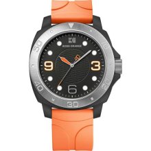 Hugo Boss Men 'boss Orange' Black Pvc Case 46mm Black Poly-u Strap 1512664