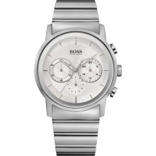 Hugo Boss Men's Quartz Watch With Silver Dial Chronograph Display And Silver Stainless Steel Strap 1512638