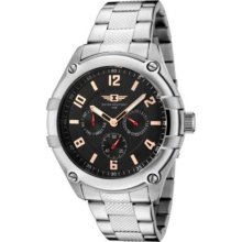 I by Invicta Men's Black Textured Dial Stainless Steel Watch ...