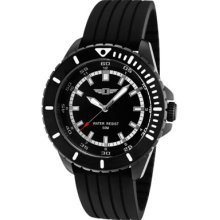 I by Invicta Watches Men's Black Dial Black Textured Silicone Black Te