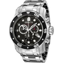 Invicta 0069 Men's Pro Diver SS Black Dial Chronograph Watch