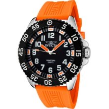 Invicta 1100 Men's Luminary Black Dial Orange Rubber Strap