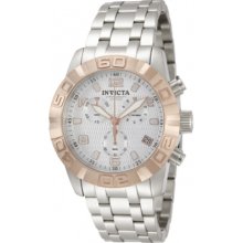 Invicta 11451 Men's Pro Diver Elite Rose Gold Tone Bezel Silver Textur