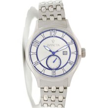 Invicta 12232 Men $995 Vintage Silver Blue Dial Quartz 3h Silver Ss Band Watch