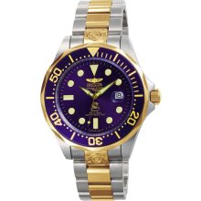 Invicta 3049 Men's Pro Diver Two Tone Gold Plated Blue Dial Dive Watch