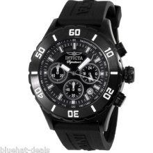 Invicta 7381 Men's Signature Ii Black Ion Plated Rubber Strap Chronograph Watch