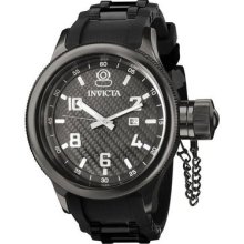 Invicta Men's 0555 Russian Diver Collection Black Rubber Watch Wrist Watches