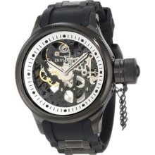 Invicta Men's 1091 Russian Diver Mechanical Skeleton Dial Black Polyurethane