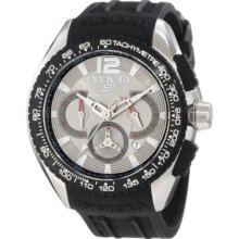 Invicta Men's 1850 S1 Chronograph Grey Dial Black Polyurethane Tachyme