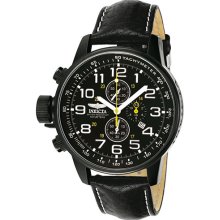 Invicta Men's Black Stainless Steel Lefty Force Chronograph Leather Strap 3332