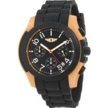 Invicta Men's Chronograph Black Dial Rubber Strap Yellow Case Wa ...