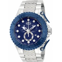 Invicta Men's Pro Diver Chronograph Stainless Steel Case and Bracelet Blue Tone Dial Day and Date Displays 12943