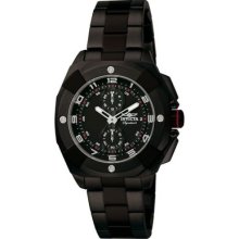 Invicta Mens Signature Ii Two Eye Black Ip Stainless Steel Bracelet Gmt Watch