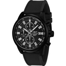 Invicta Mens Specialty Black Ip Case Chronograph Rubber Strap Watch 1683