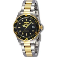 Invicta Men's Two Tone Stainless Steel Pro Diver Black Dial Quartz 8934