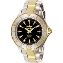 Invicta Men's Two Tone Stainless Steel Pro Diver Automatic Black Dial 7037