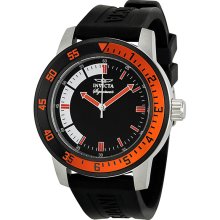 Invicta Signature II Black and Orange Rubber Strap Mens Watch 7468