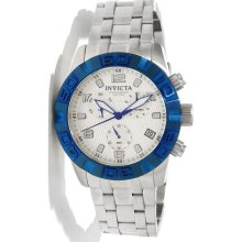Invicta Silver 11452 Men'S 11452 Pro Diver Chronograph Silver Textured Dial Stainless Steel Watch