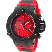 Invicta Watches Men's Subaqua Noma III Chronograph Red Dial Red Polyur