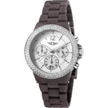 Invicta Women's Chronograph Silver Dial Date Fashion Brown Band D ...