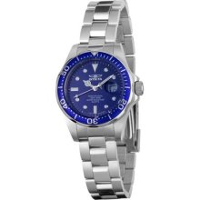 Invicta Womens Pro Diver Swiss Quartz Blue Dial Stainless Steel Watch 4863