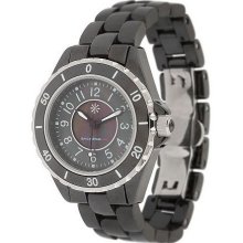 Isaac Mizrahi Live! Mother-of-Pearl Dial Ceramic Link Watch
