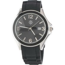 Isaac Mizrahi Live! Silicone Strap Watch - Black - One Size