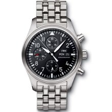 IWC Classic Pilot Chrono Automatic Steel Mens Watch 3717-04